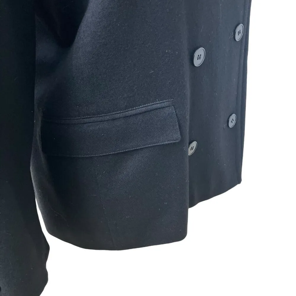 Vtg Mondi Blazer Jacket Sz 40/8 Black Double Breasted V Neck Wool Careerwear - Image 7