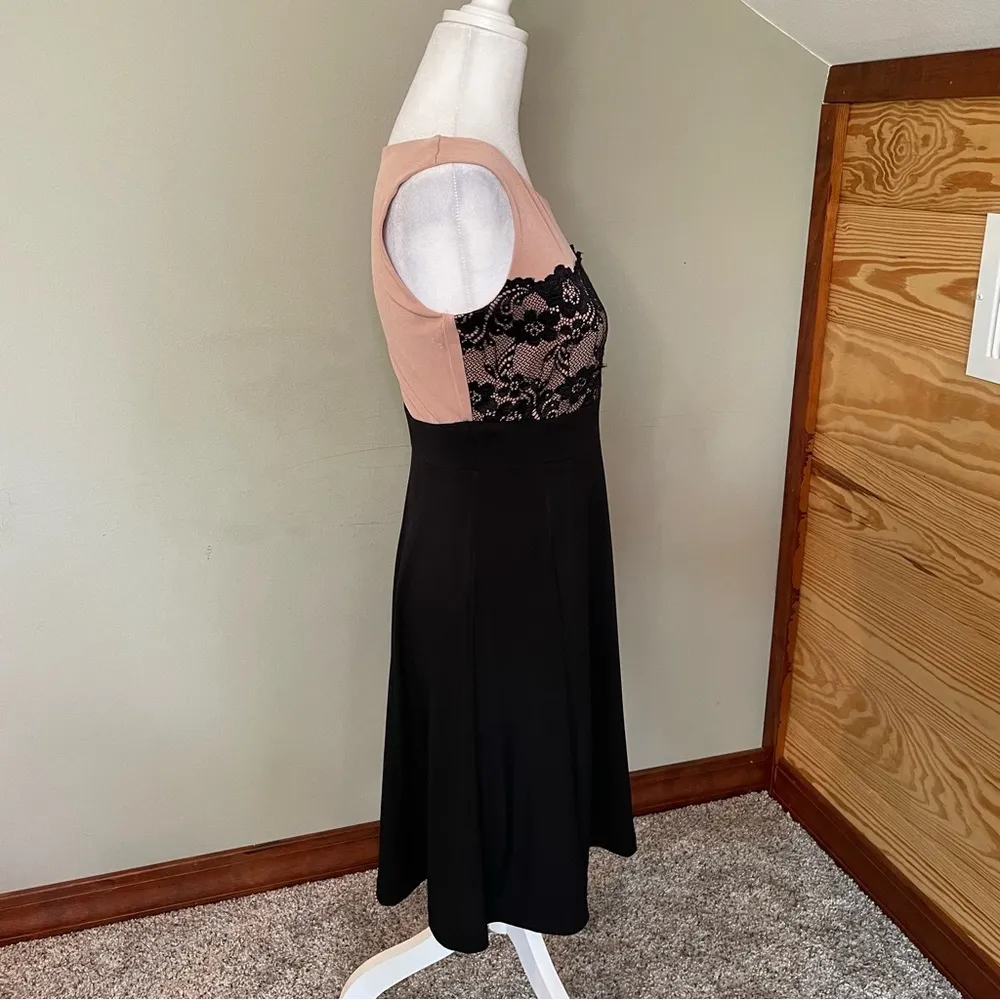 Enfocus Studio Pink & Black Sleeveless Lace Top Dress 4 - Image 42