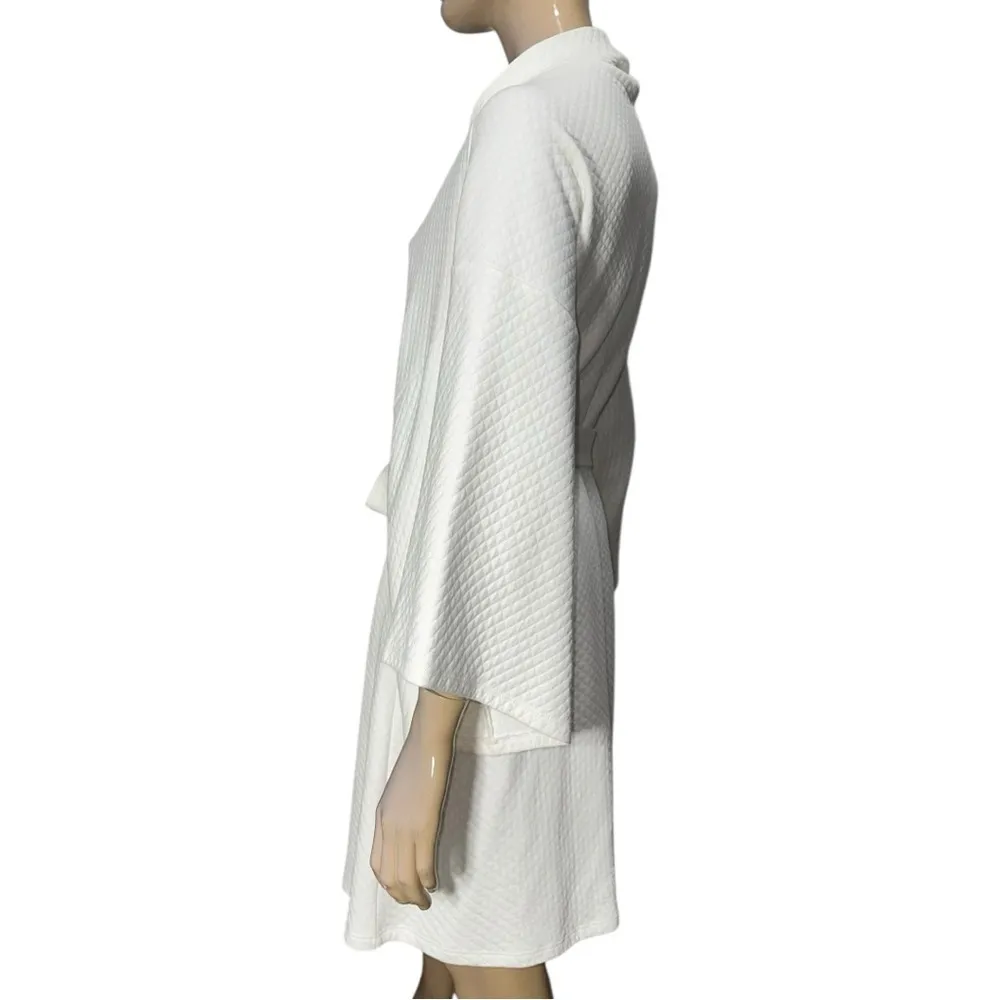 Eberjey Women’s Size M White Cotton Zen Butterfly Sleeve Short Wrap Robe - Image 6