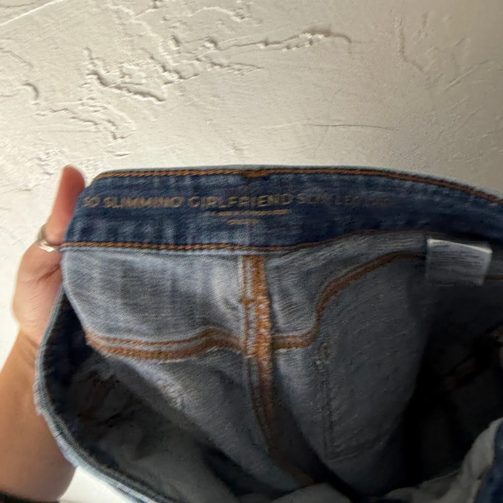 Chico’s So Slimming Girlfriend Skinny Jeans Button‎ Hem Blue Denim Size 8 - Image 6