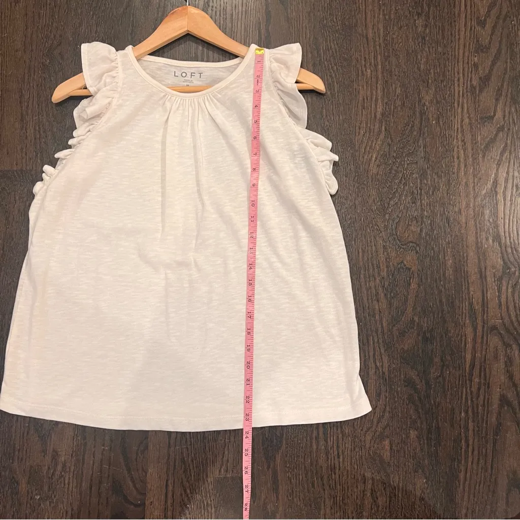 LOFT Women’s Cream Ruffle Sleeve Blouse - Image 4