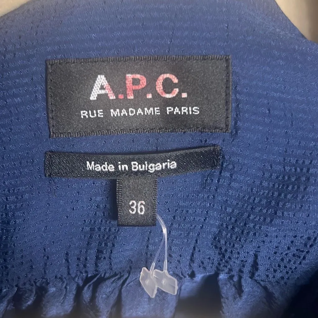 ✨A.P.C. Button Down Navy Midi Sz 36 Dress✨ Blue - Image 5
