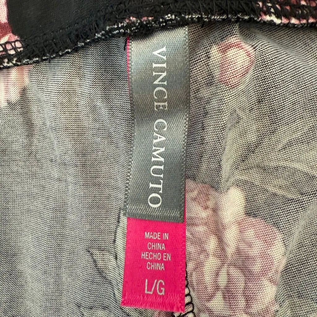 Vince Camuto Floral Molly Loungewear Pajama's Black Pink Size L NWT - Image 4