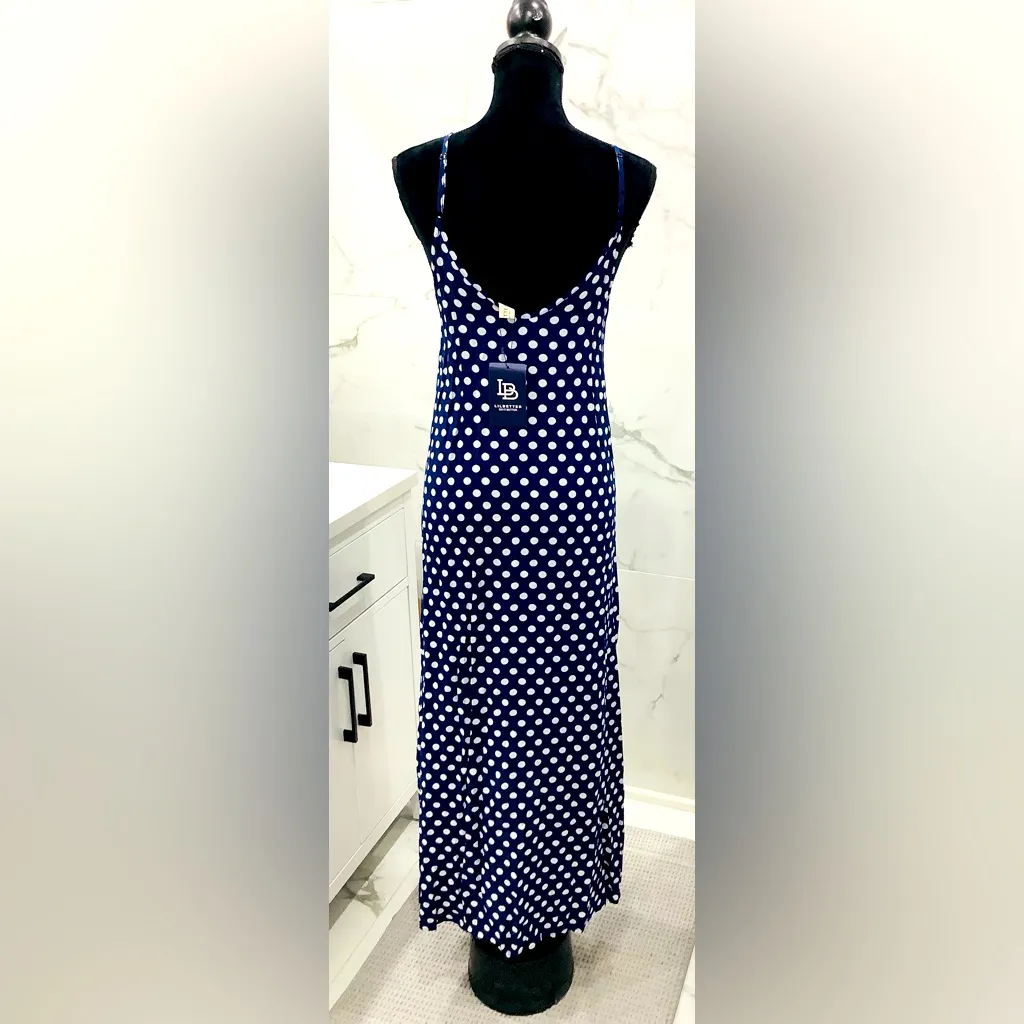 Pretty polka dot maxi dress 💙🤍💙 Blue - Image 4