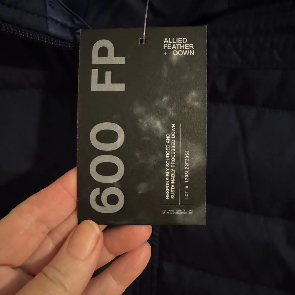 Lands' End New Womens 600 FP Allied Feather Down Navy Blue Vest XL Petite - Image 7