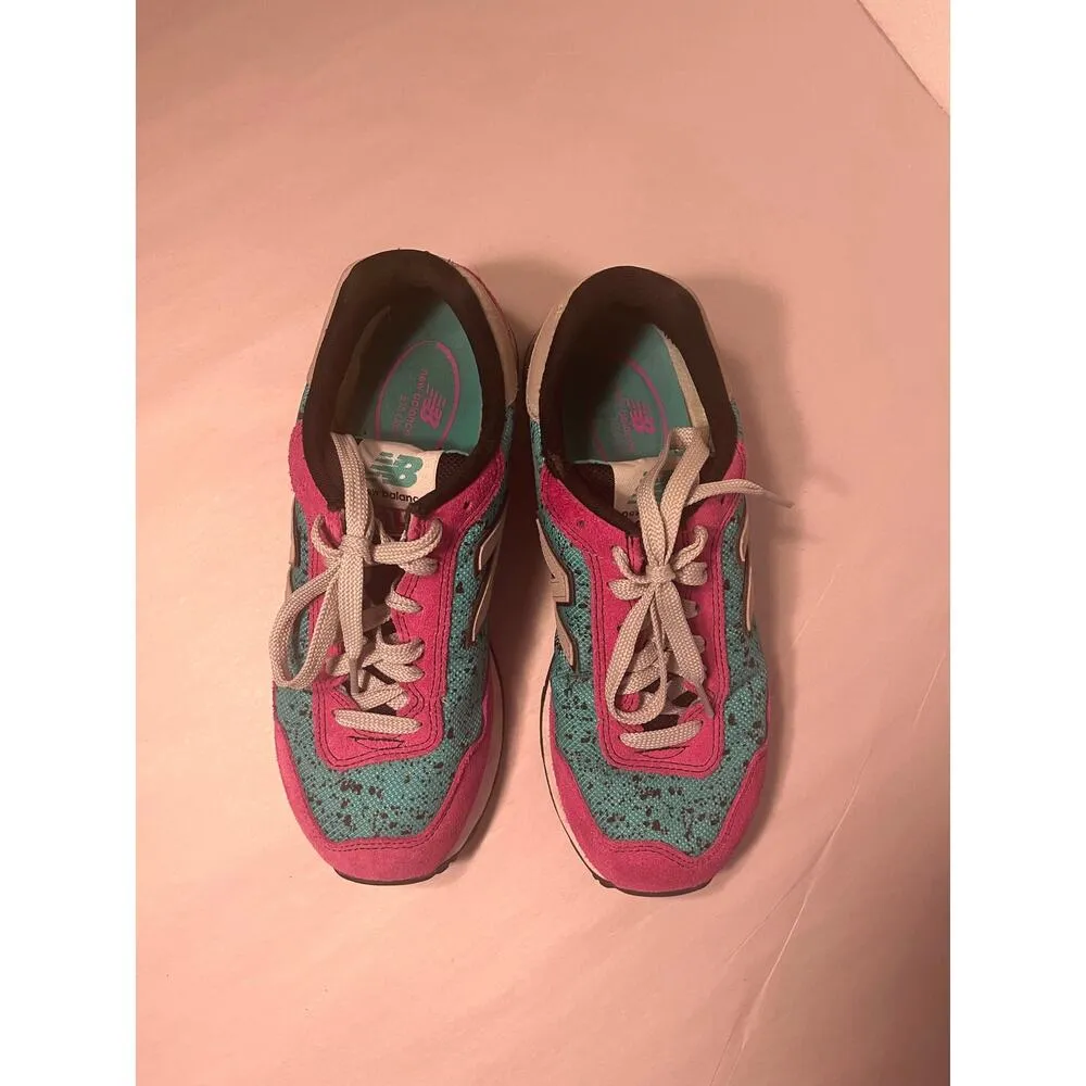 New Balance X UO 515 Airbrush Graffiti Running Sneaker Teal & Pink Women's sz. 8 - Image 3