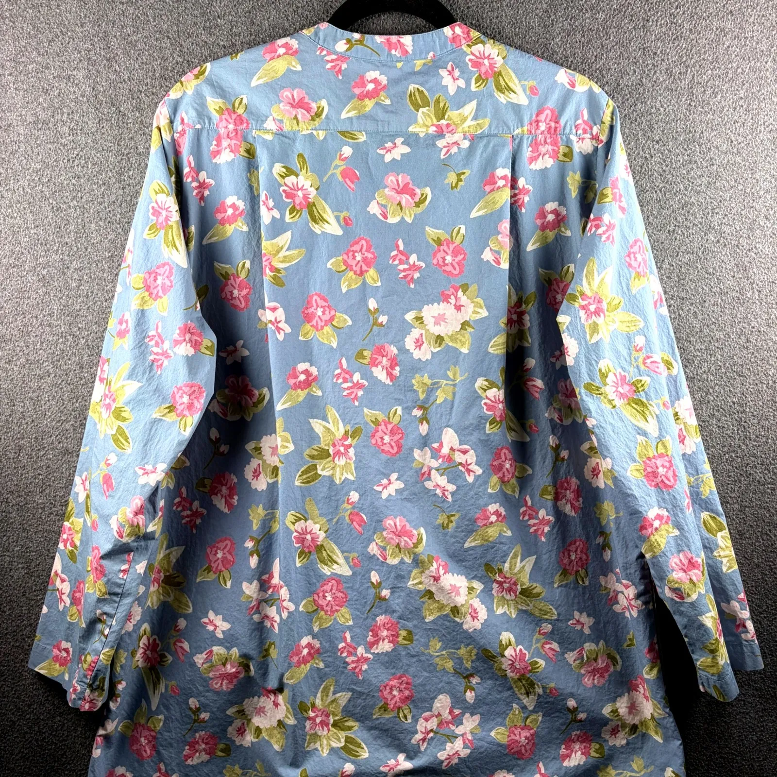 Ella Simone 100% Cotton Blue Floral Nightgown Women's Large Cottage Traditional - Image 8