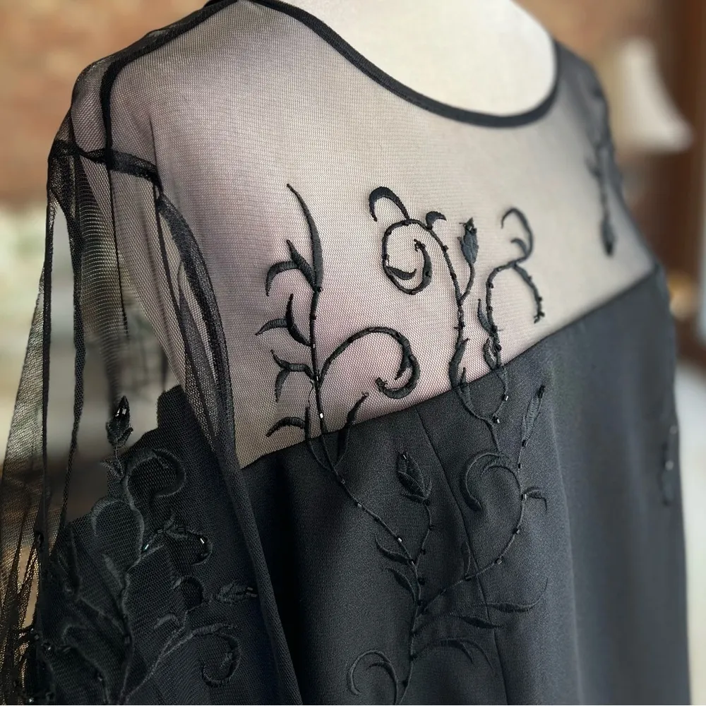 NWT Positive Attitude Dress Beaded Cocktail Black Mesh 22W Party Occasion Glam - Image 4