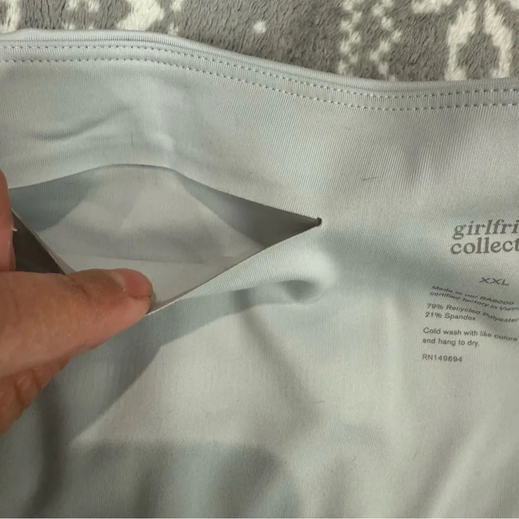 Girlfriend Collective Light Gray Cropped Workout Leggings Activewear XX-Large - Image 5