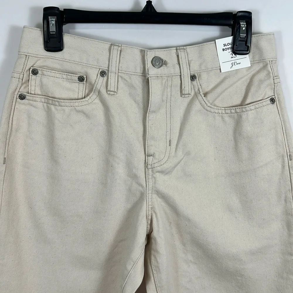 J.Crew Slouchy Boyfriend Jeans in Ecru Beige Size 25 NWT - Image 4