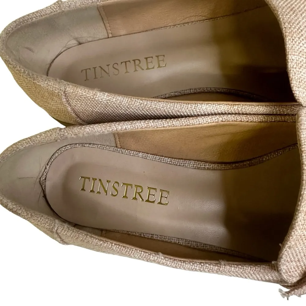 Tinstree Pale Pink Tweed Pointed Toe Slip On Flats Buckle Loafer Shoes Womens 8 - Image 6