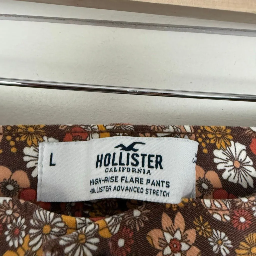Hollister Women’s Large Floral Bell Bottom Flare Jeans Hippie Boho 70s - Image 2