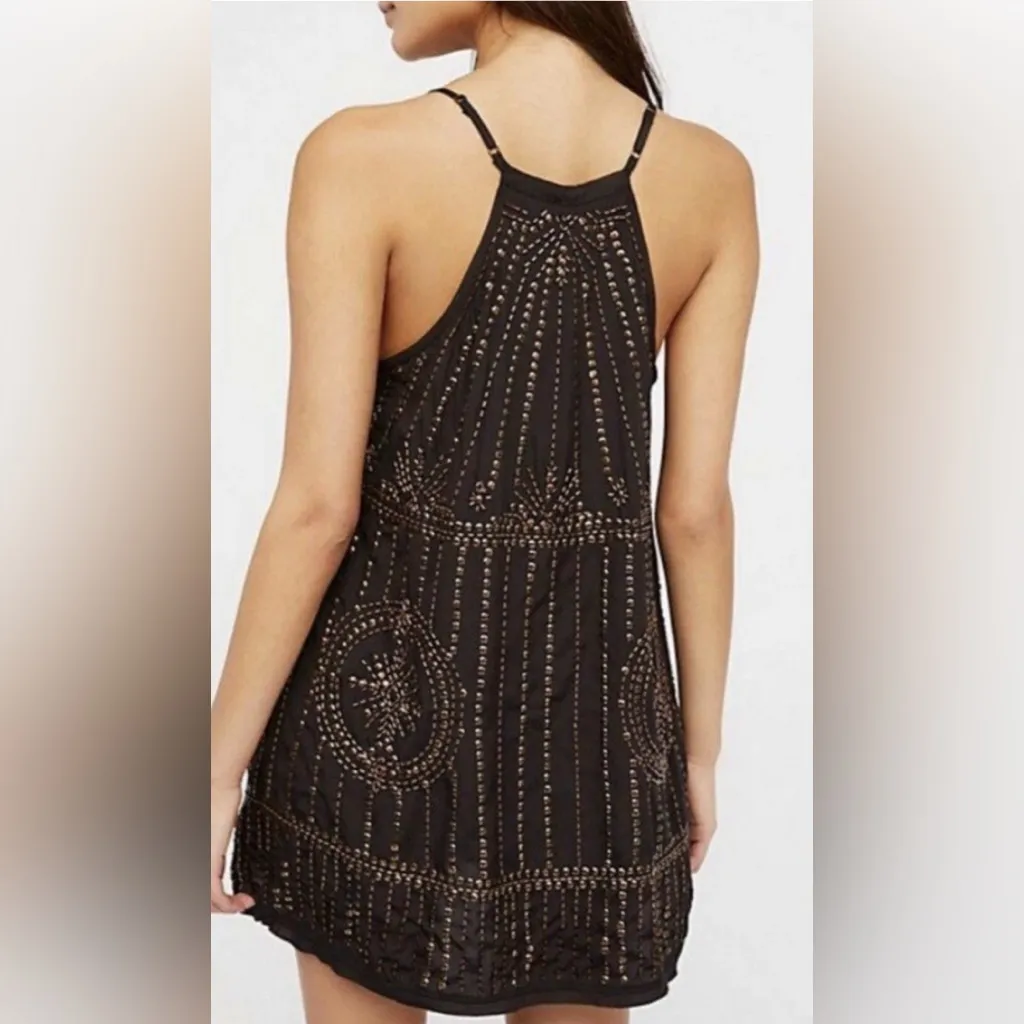 Free People Sedona Embellished Mini Slip Dress Black Size XS - Image 3