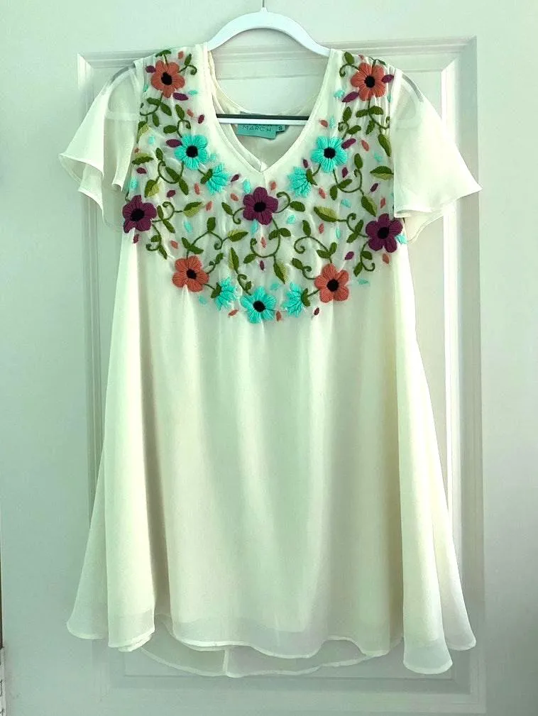 Floral Embroidered Dress - Image 4