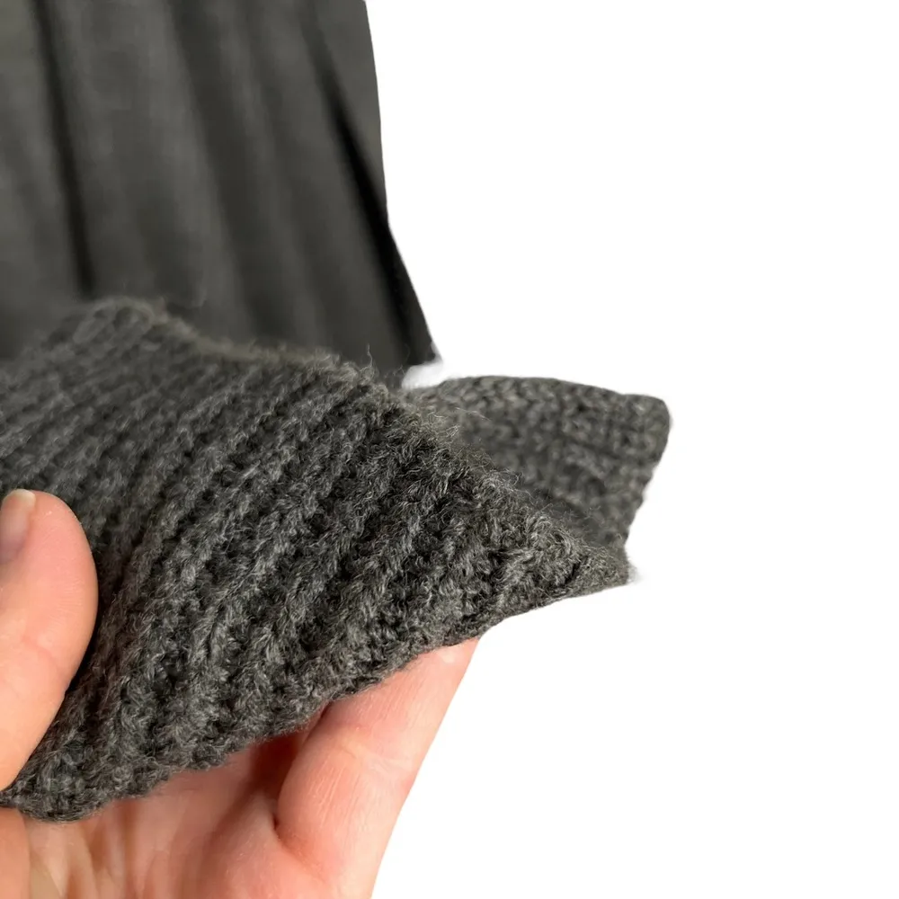 The Limited Solid Gray Knit Open Front Waterfall Cardigan Sweater - Image 6