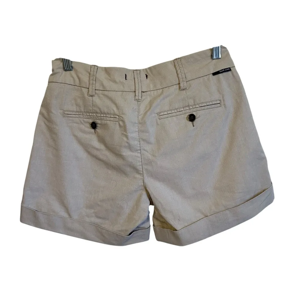 North Hamptons High Rise Khaki Cuffed Shorts Missing Button size 26 - Image 2