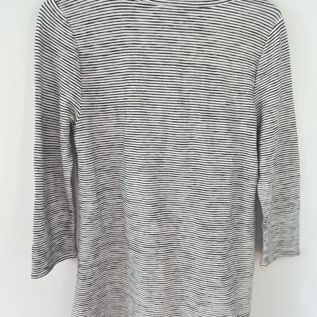 NEW Soft Surroundings Fitted White and Black Blouse casual wear. XS NWT - Image 3