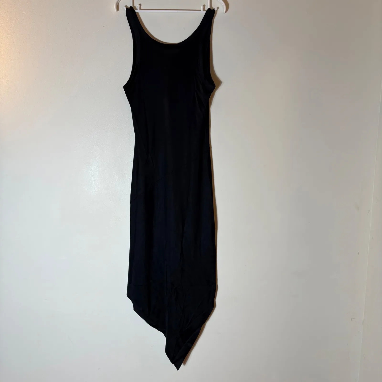 NWT Helmut Lang Scarf Hem Tank Dress Black Size Medium - Image 4