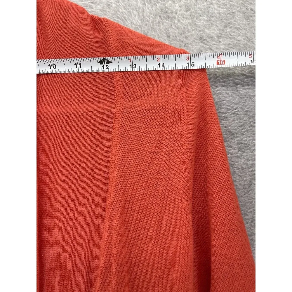 BillaBong Women's Open Front Cardigan Solid Orange Size Small Thin Long Sleeve - Image 9