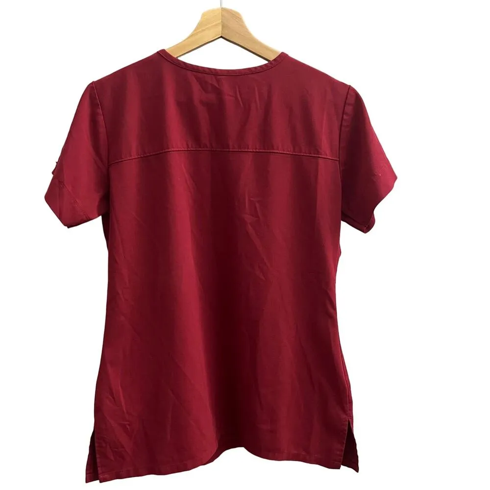 Barco SMALL Grey's Anatomy Signature Red Scrub Top Uniform Short Sleeve - Image 2