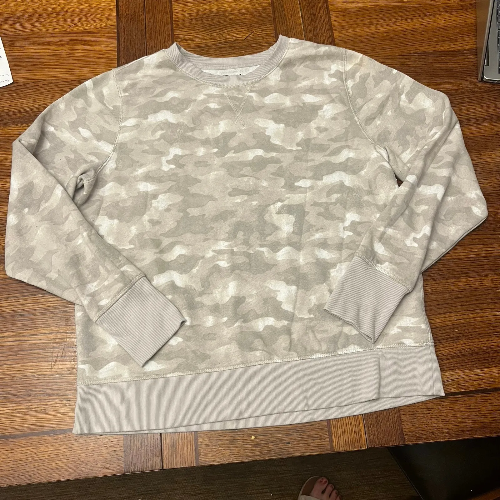 Tek Gear Camo Crewneck Sweatshirt XL Gray Green Camouflage Fleece Pullover Comfy - Image 6