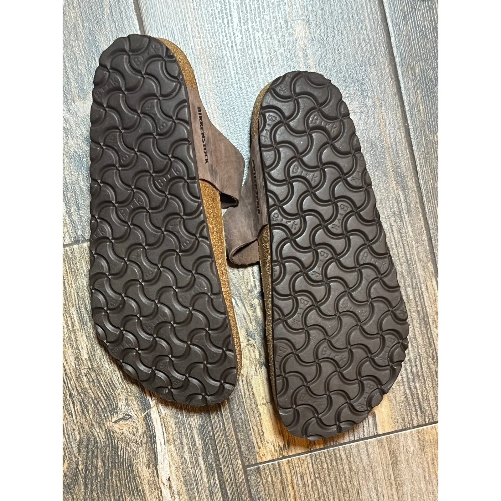 Birkenstock Gizeh Braided Leather Thong Cork Sandals Brown Women's Size 39/8/8.5 - Image 5