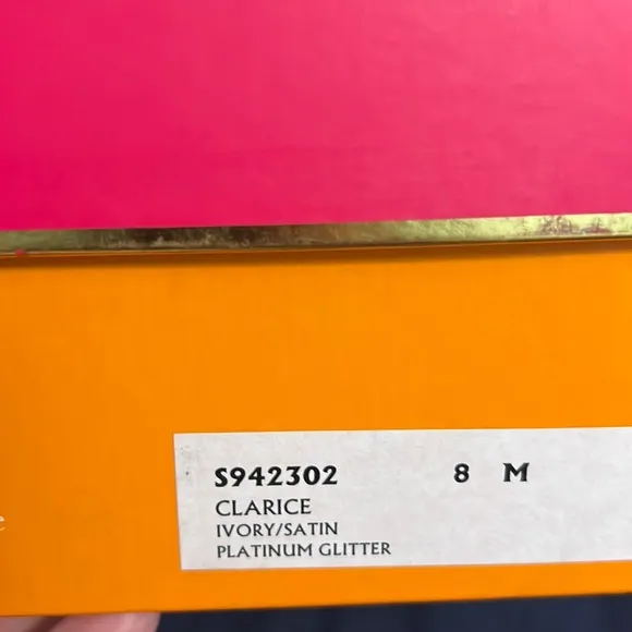 Kate spade clarice white satin and glitter heel - Image 2