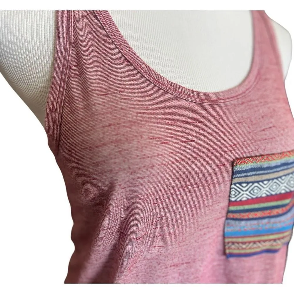 Womens Lime N Chili Sarape Southwestern Heathered Tank Top - Sz S - Image 3