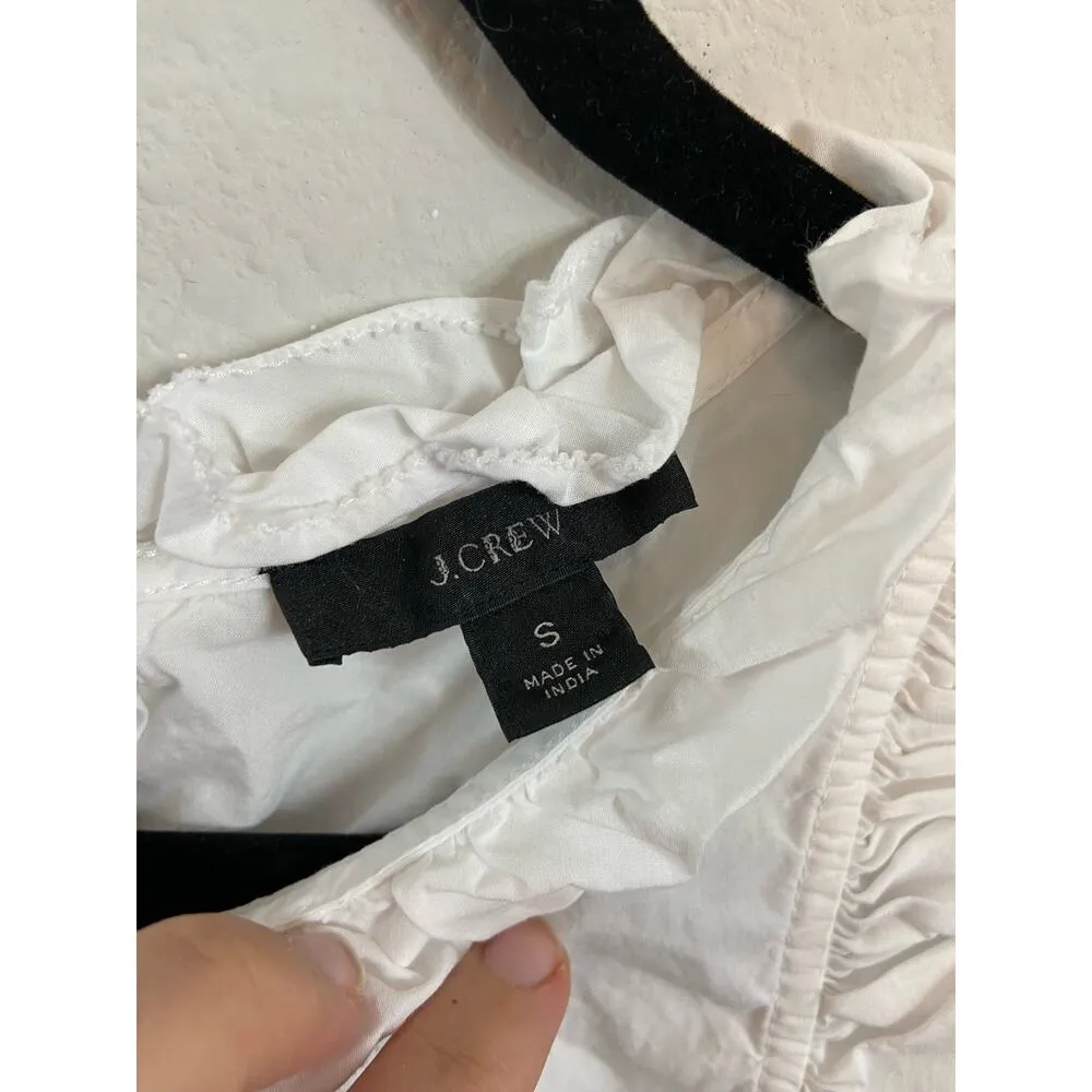 J.Crew ruffle neck tank size S white - Image 2
