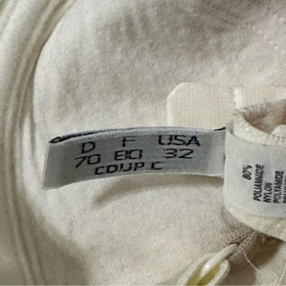 Valery Women’s Size 32C Cream Nude Lace Mesh Molded Lightly Padded Underwire Bra Tan - Image 6