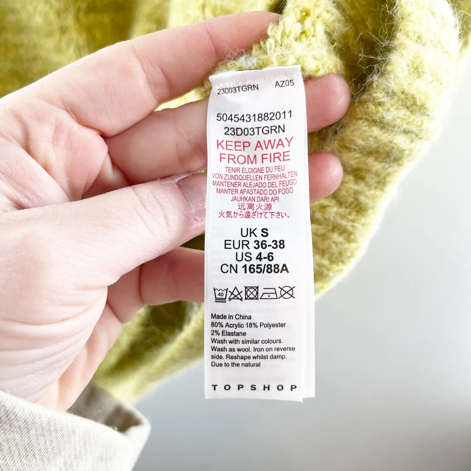 Topshop Chunky Turtleneck Jumper Sweater Mini Dress Long Sleeve Green Small - Image 5