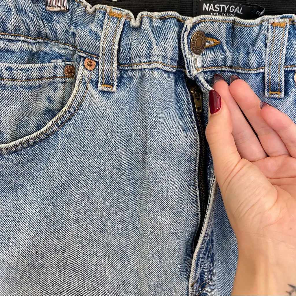Levi’s X Nasty Gal Patchwork Jeans Embroidered Reworked Denim “After Party” - Image 4