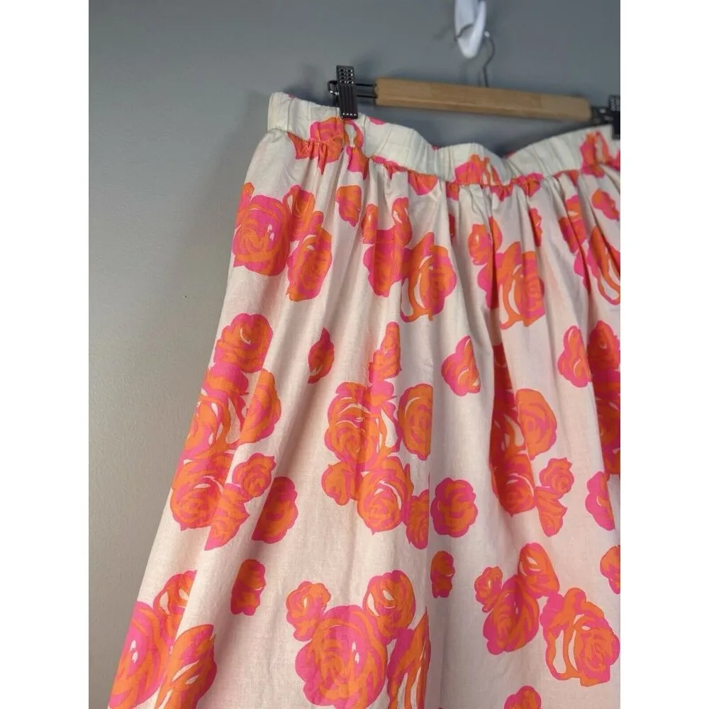 Lane Bryant Bright Floral Circle Skirt Pockets Lined Size 18/20 Preppy Pink Plus - Image 9