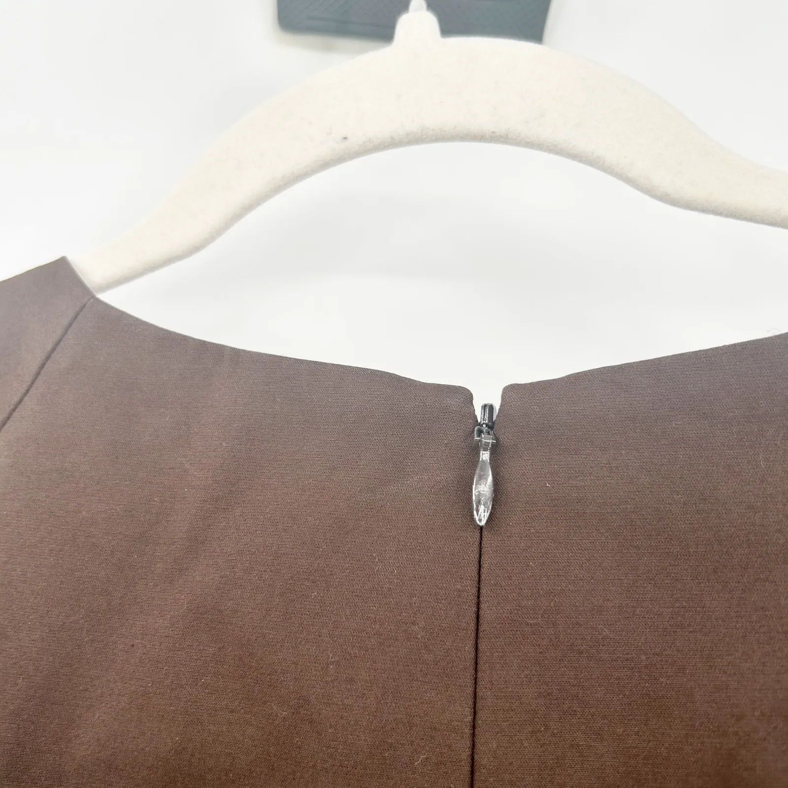 Lafayette 148 Chocolate Brown‎ Cotton Blend Cap Sleeve Career Sheath Dress 12 Brown - Image 5