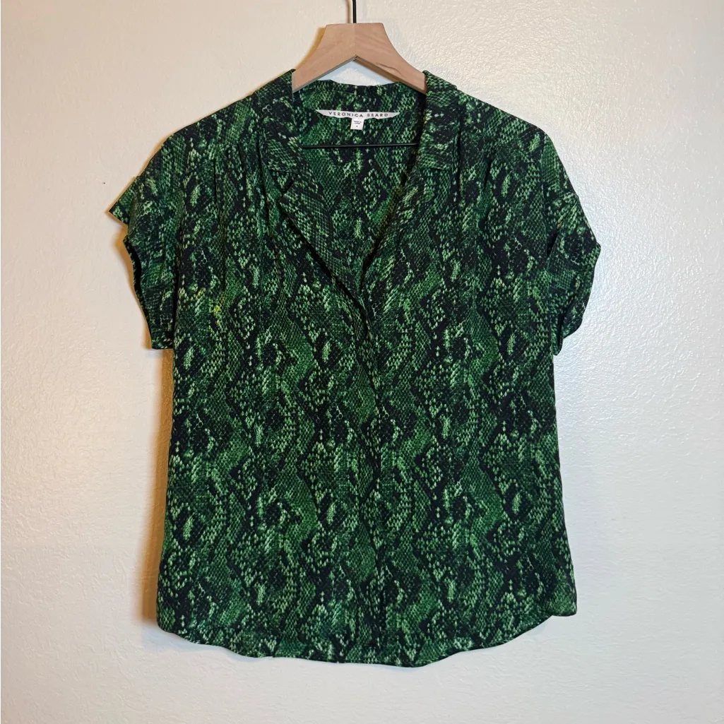 Veronica Beard Merci Python Printed‎ Silk Top - Image 2