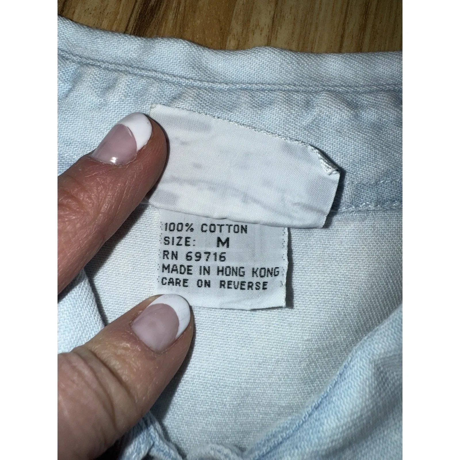 Vintage 90s Jordache Shirt Women's Medium Denim Metal Buttons Tie - Image 5