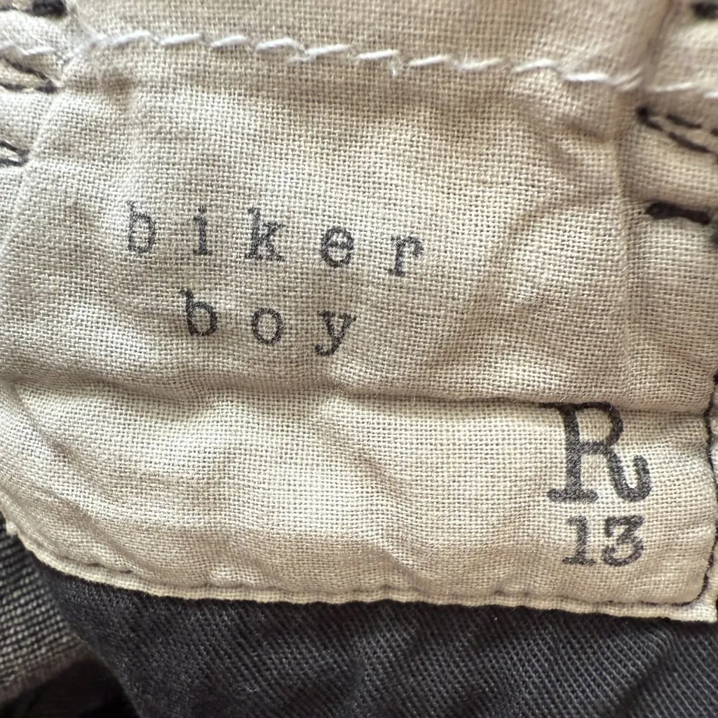 R13 Biker Boy Distressed Skinny Denim Jeans Women's 28 Gino Black Raw Hem NWOT - Image 15