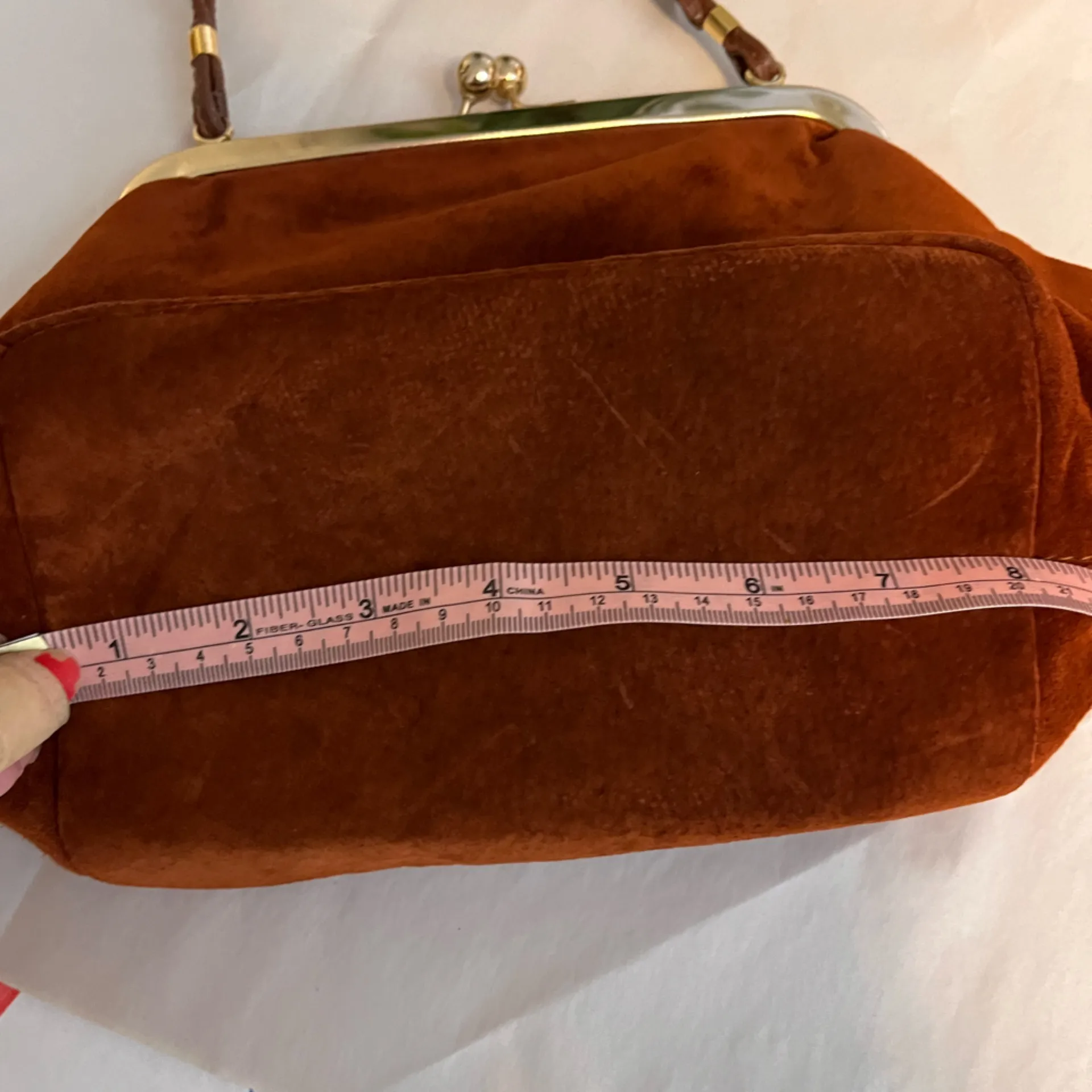 Coin purse Daniela sweet rust orange Italian crossbody clutch bag - Image 10