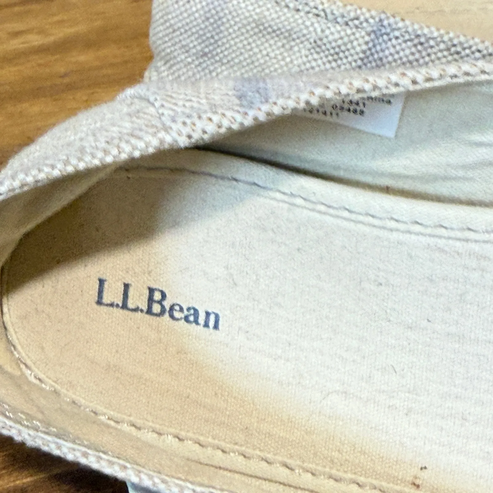 L.L.Bean Women's Slip On Espadrille Shoes Size‎ 9.5 Medium Beige Purple Stripe - Image 5