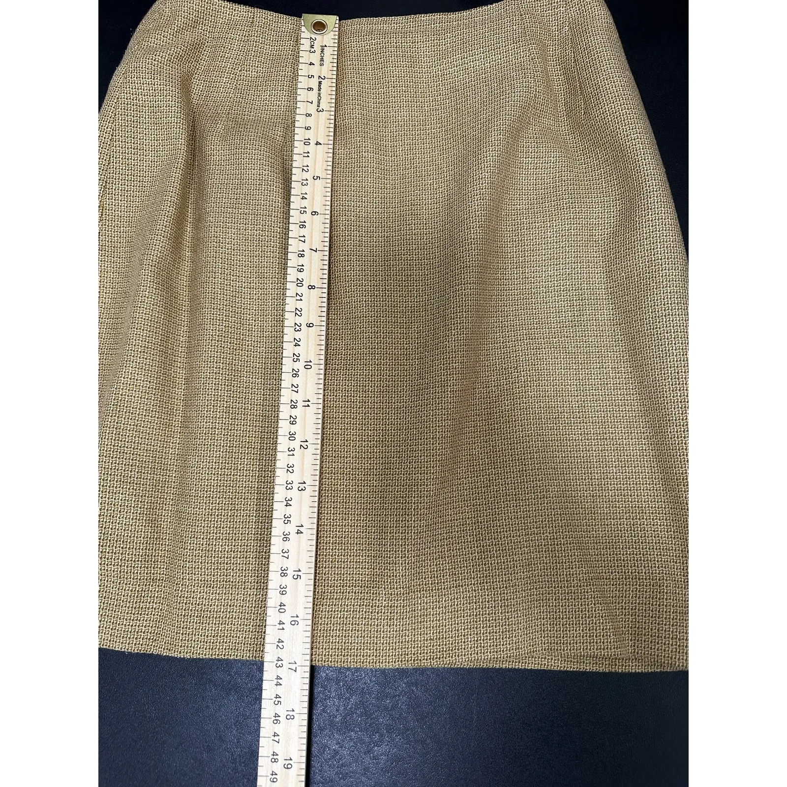 Linda Allard Yellow Pencil Skirt Women Size 2 Silk Wool Career Office Academia - Image 8