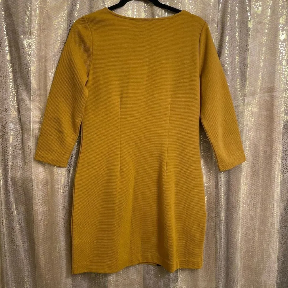 Boden Golden Yellow Blue Anita Ottoman Tunic Shift Dress, 4R Size 4 - Image 2