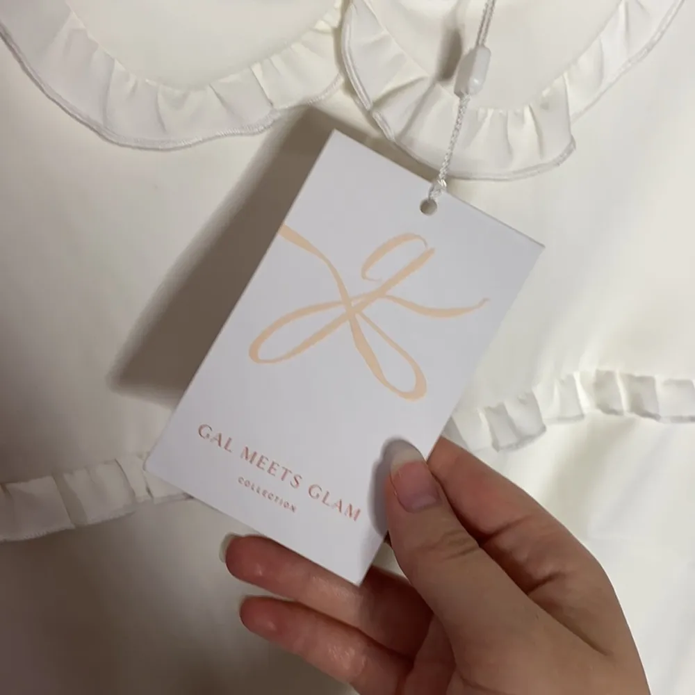 Gal meets glam white Emma ruffled mini dress sz 16 - Image 14