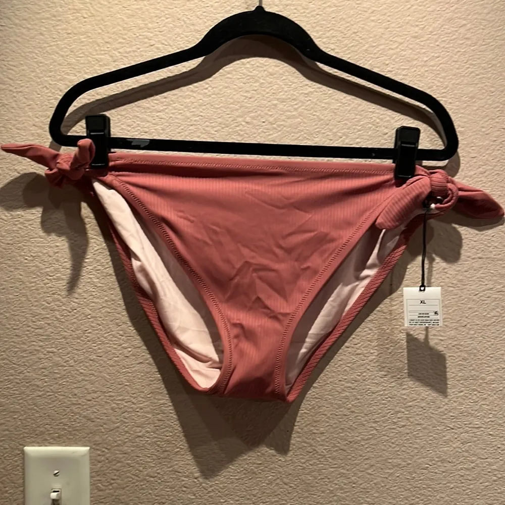 New Shade & Shore Hipster Ribbed Mauve Pink XL Bikini Bottoms - Image 10