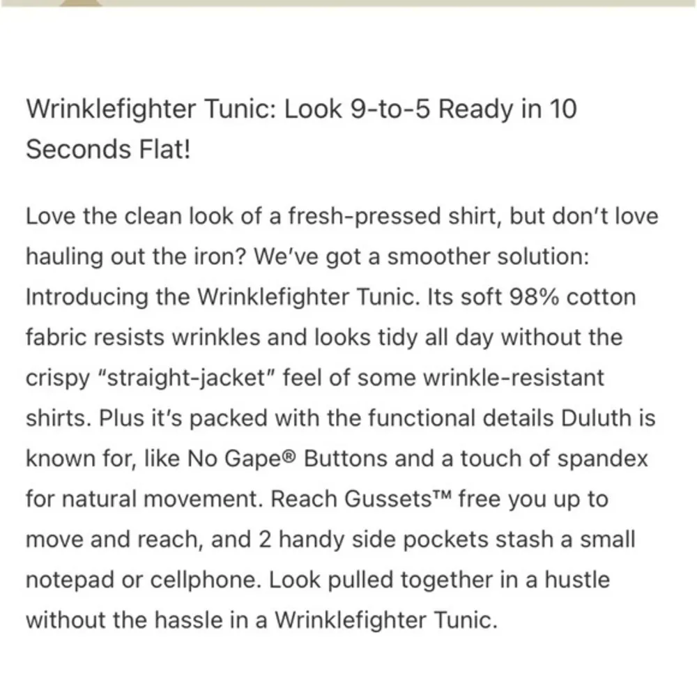 Duluth Trading Co. Wrinklefighter button front tunic feather print L Purple Size L - Image 3