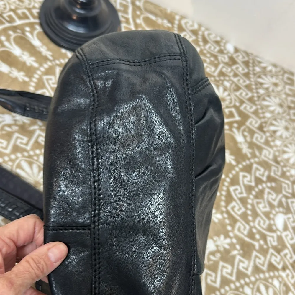 🍀LUCKY BRAND  "High Times"  Lamb Leather  Black Tote Hobo Bag  EUC  ‏   $229.00 - Image 5