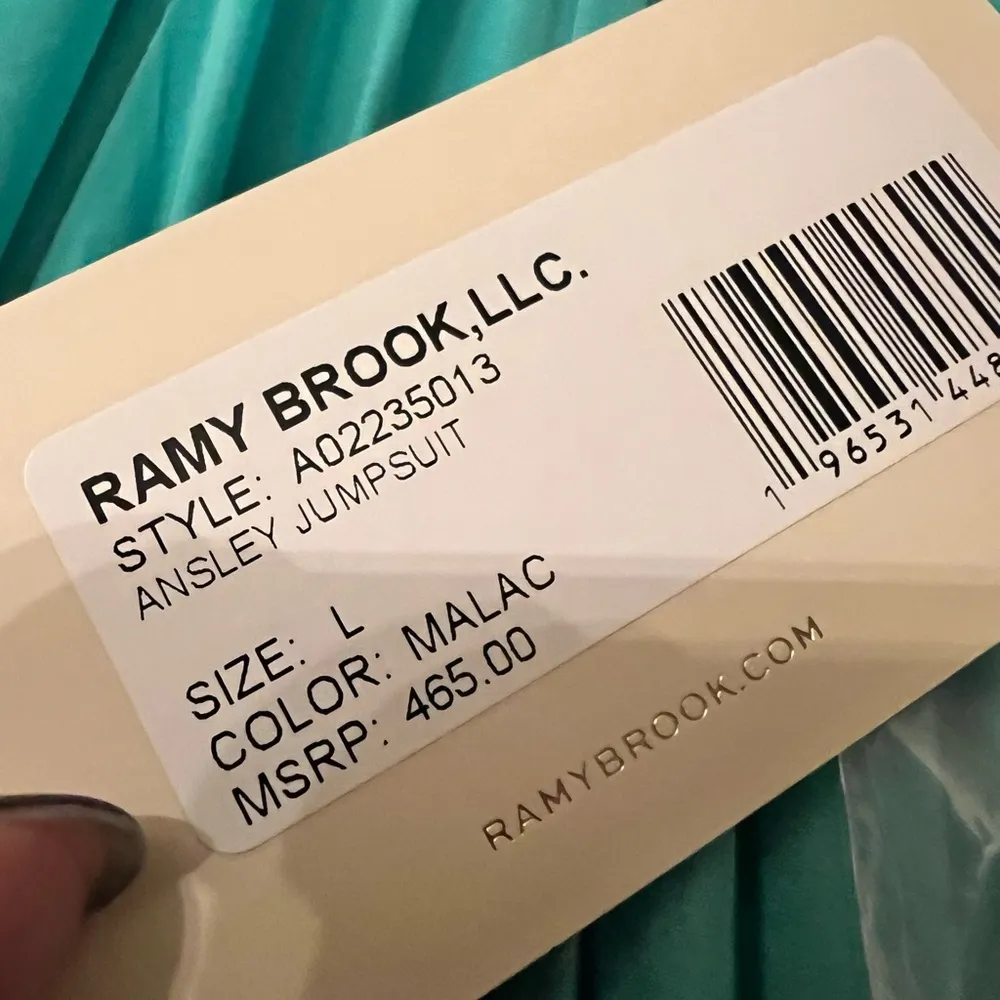 ✨RAMY BROOK-Ansley Flutter Sleeve Jumpsuit Malachite  - Size Large. NWT - Image 7