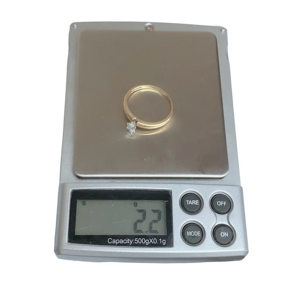 14K 14KT Marquise Cut Diamonique Cubic Zirconia Yellow Gold Ring Sz 8.75 - Image 9