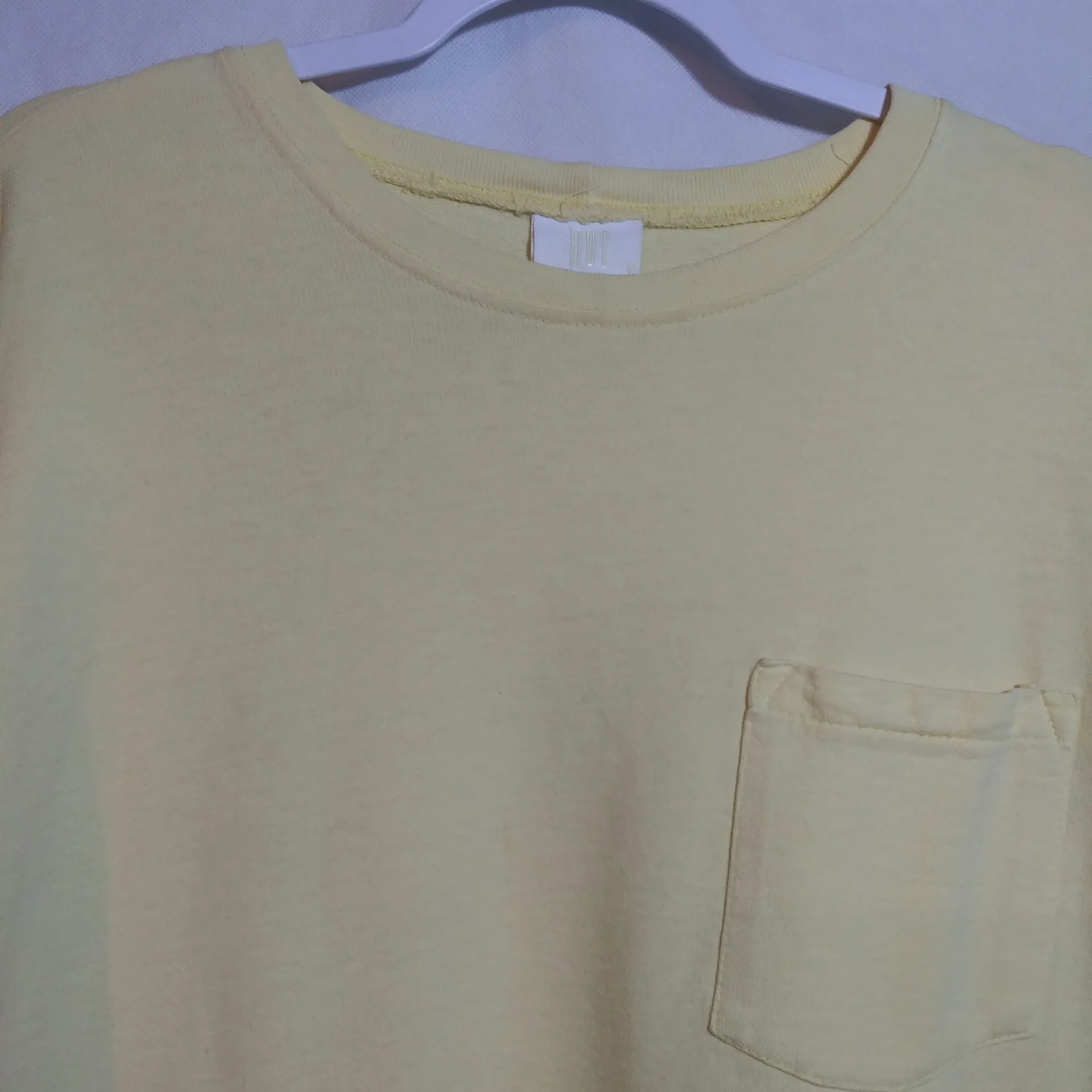 Hot Cotton Butter Yellow Long Sleeve Crew Neck Sweatshirt Size M Size M - Image 2