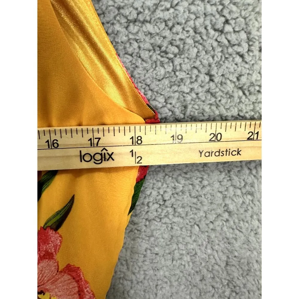 New York And Company Maxi Dress Womens XL Petite Floral Yellow‎ Resort Boho Yellow Size undefined - Image 4