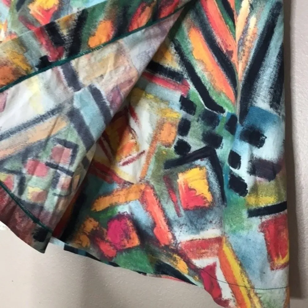 Vintage jazz 21 nylon abstract mini skort size 4 - Image 4